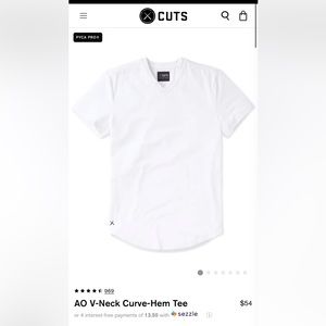 NWOT - Cuts AO Curve Hem V-neck
